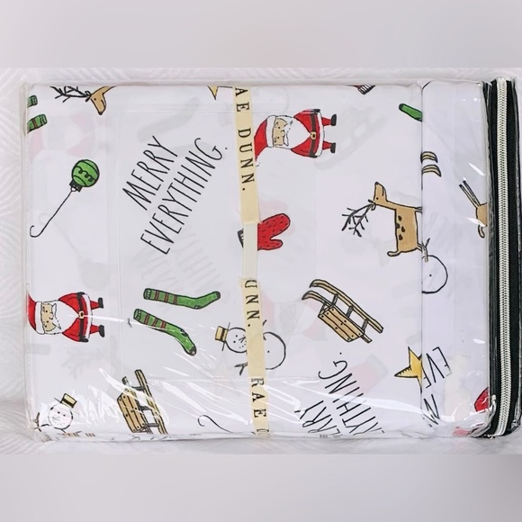 Rae Dunn Christmas Holiday Merry Everything Sheet Set - Twin - Picture 3 of 5